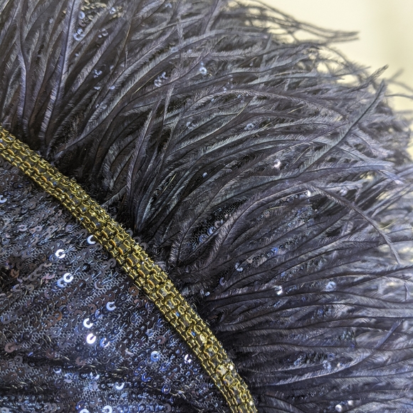 Relisted - TAHARI ASL blue sequined feather dress - Picture 5 of 6